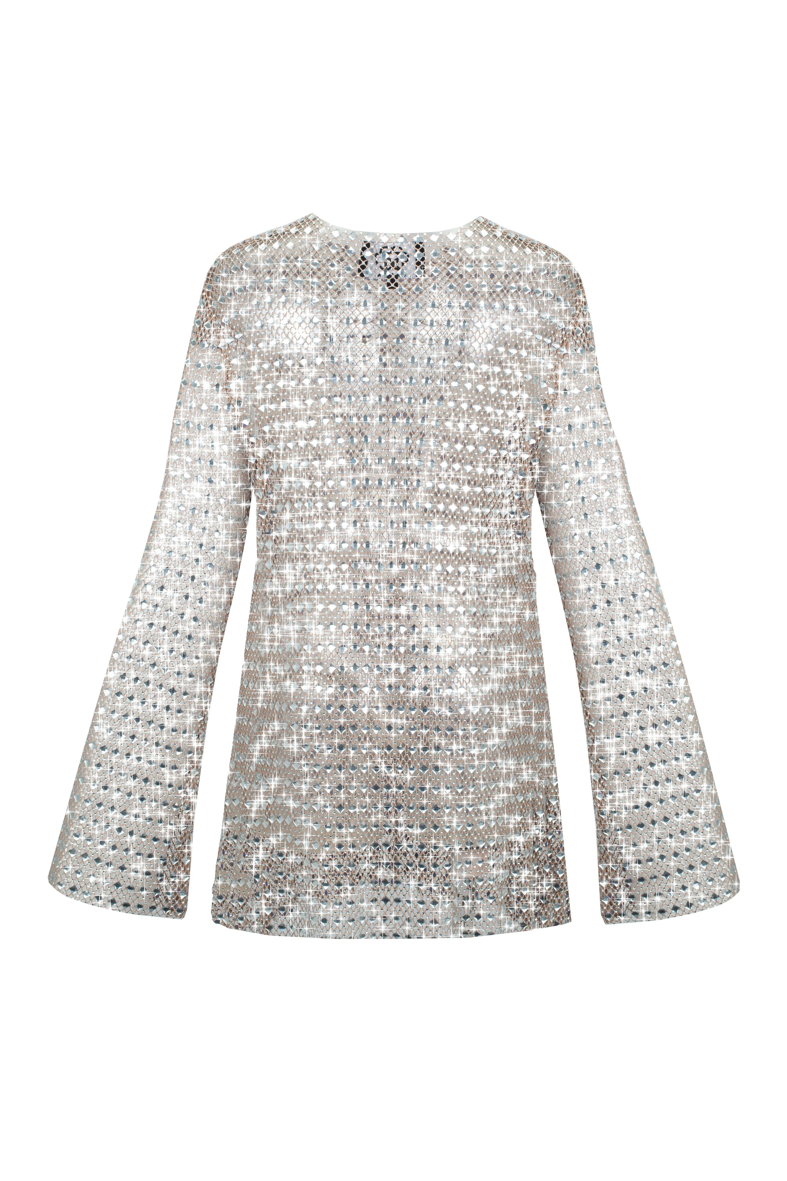 SANTA Sparkling Mesh Mini Dress - Beige sold by Bonvion product image thumbnail 4