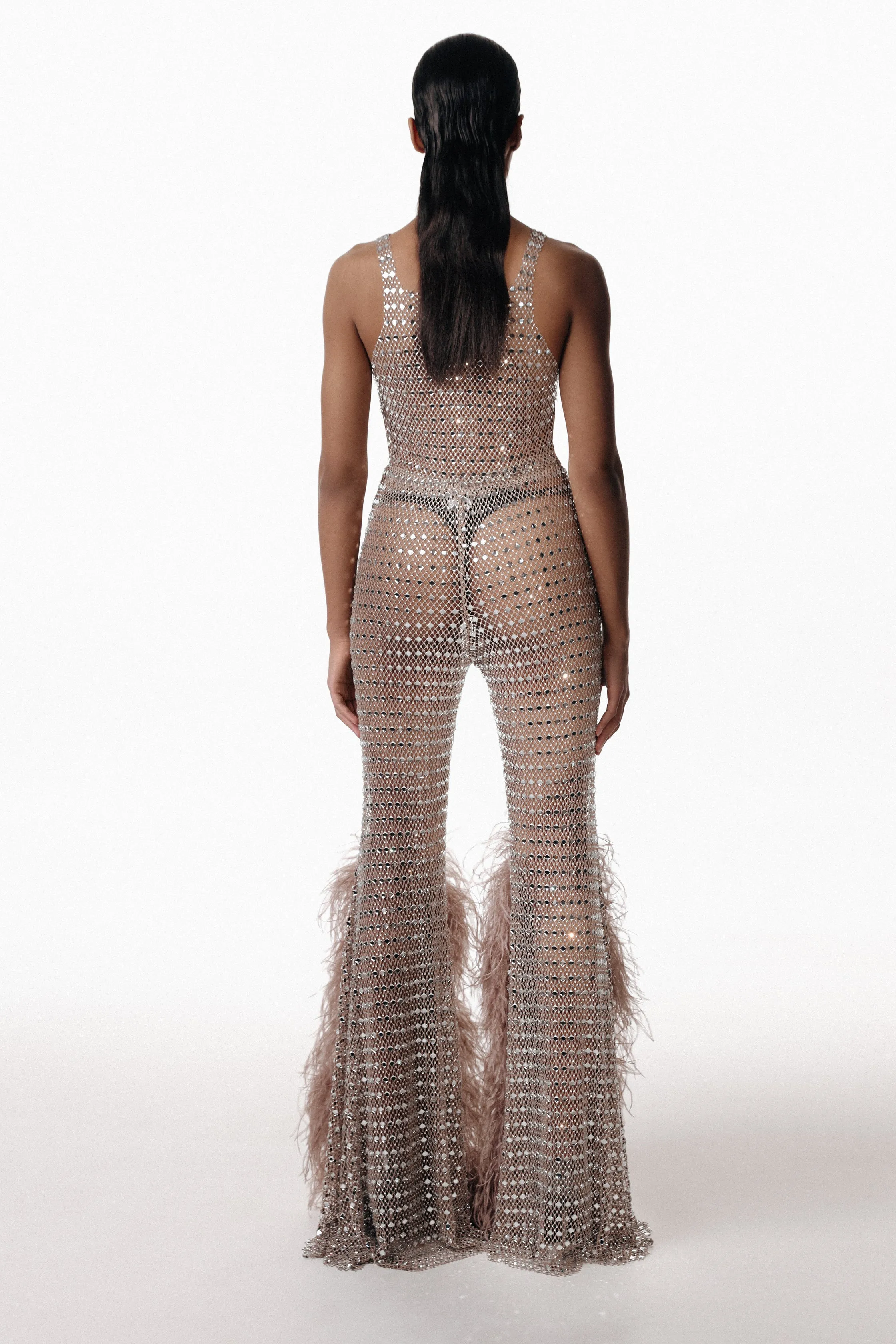 SANTA Mesh Sparkling Top - Beige sold by Bonvion product image thumbnail 4