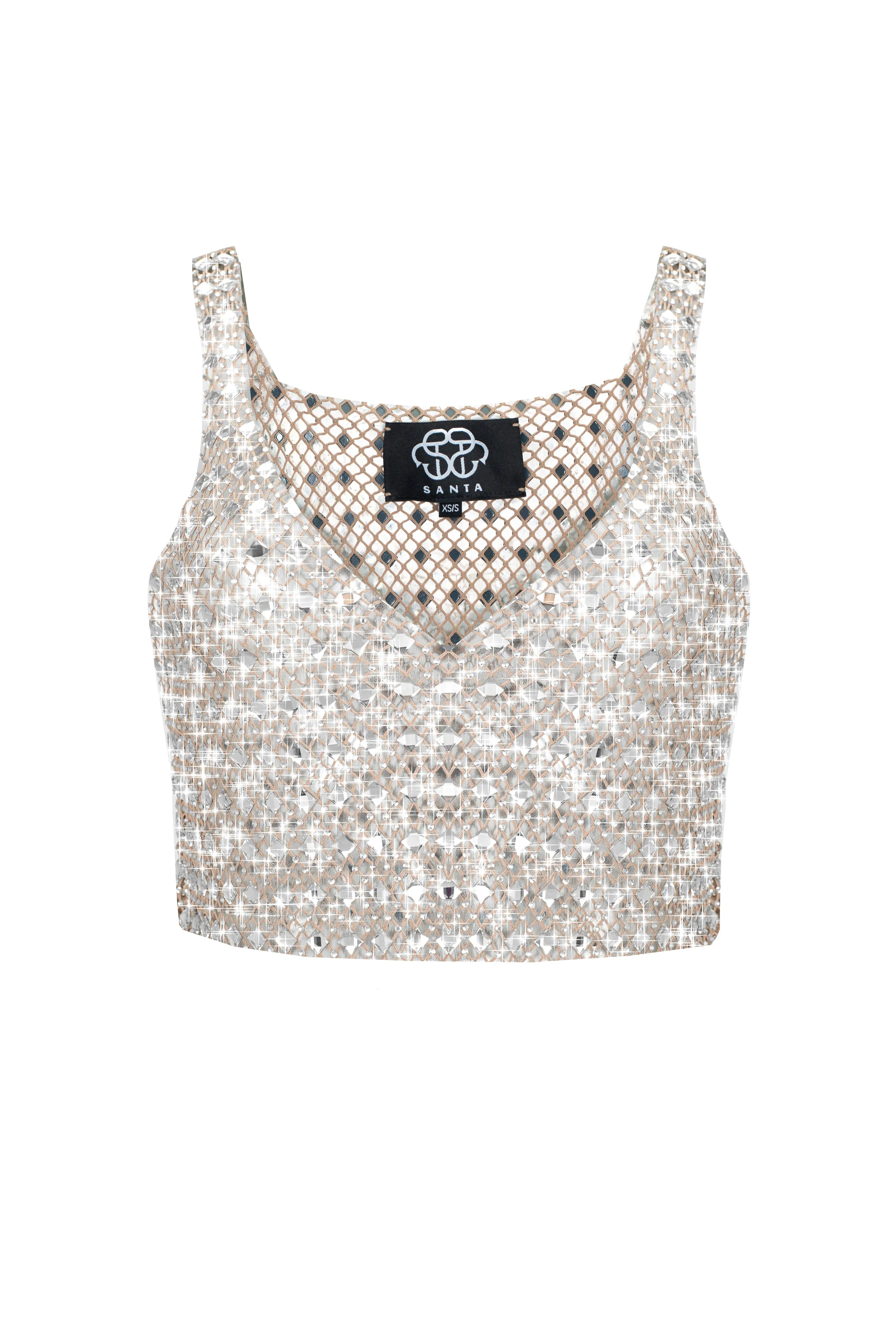 SANTA Mesh Sparkling Top - Beige sold by Bonvion