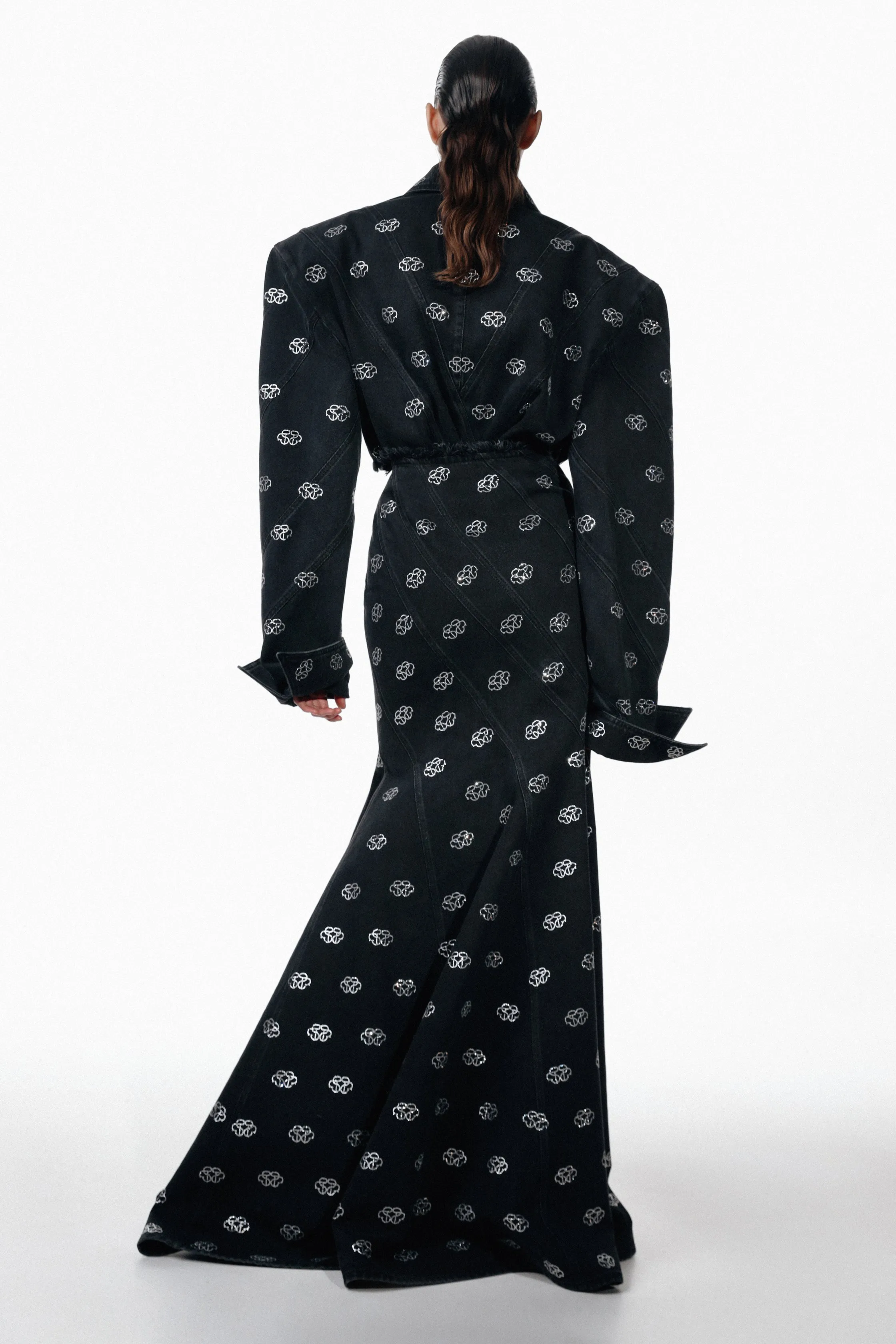 SANTA Flared Maxi Denim Skirt - Black sold by Bonvion product image thumbnail 4