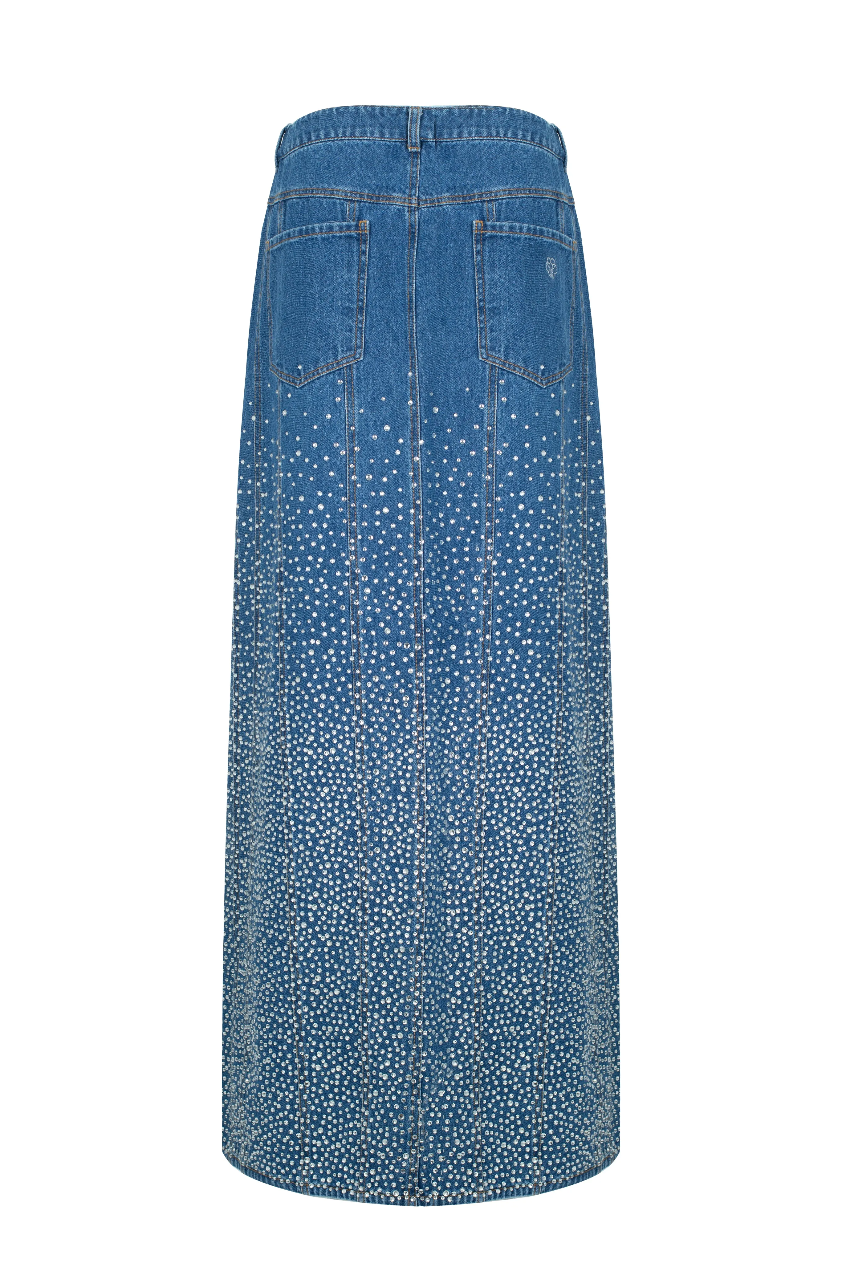 SANTA Denim Maxi Skirt with Slit - Blue sold by Bonvion product image thumbnail 4