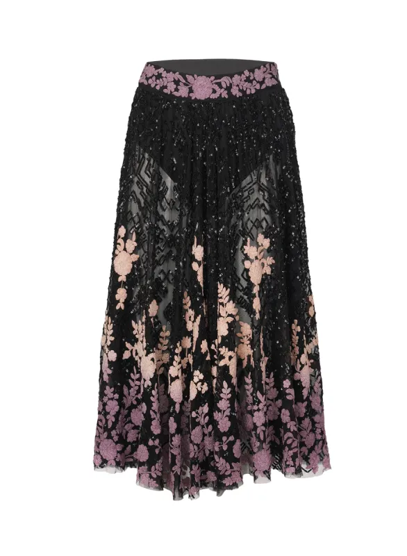 LA FUORI Gwen ombre midi skirt sold by Bonvion