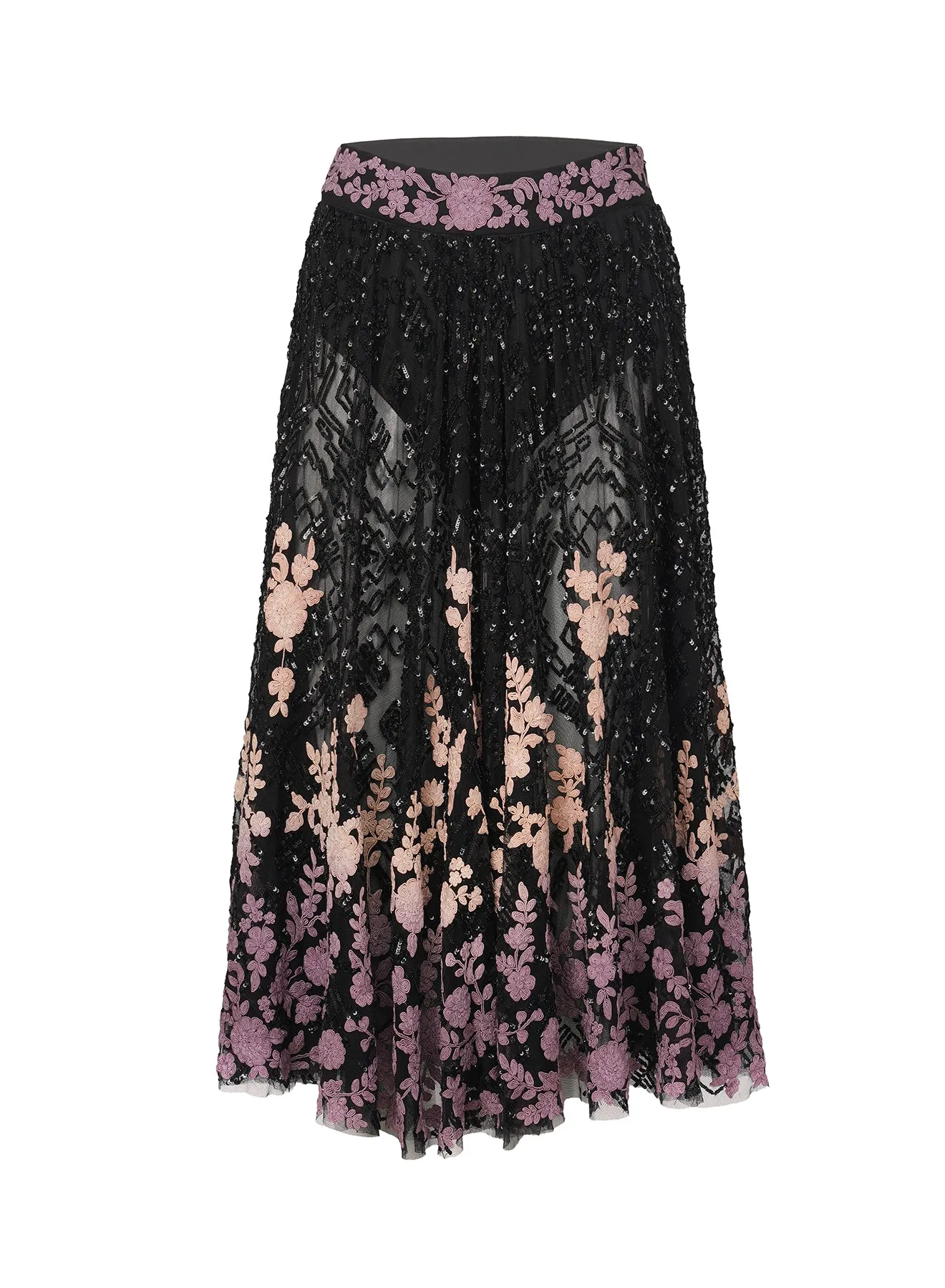 LA FUORI Gwen ombre midi skirt sold by Bonvion