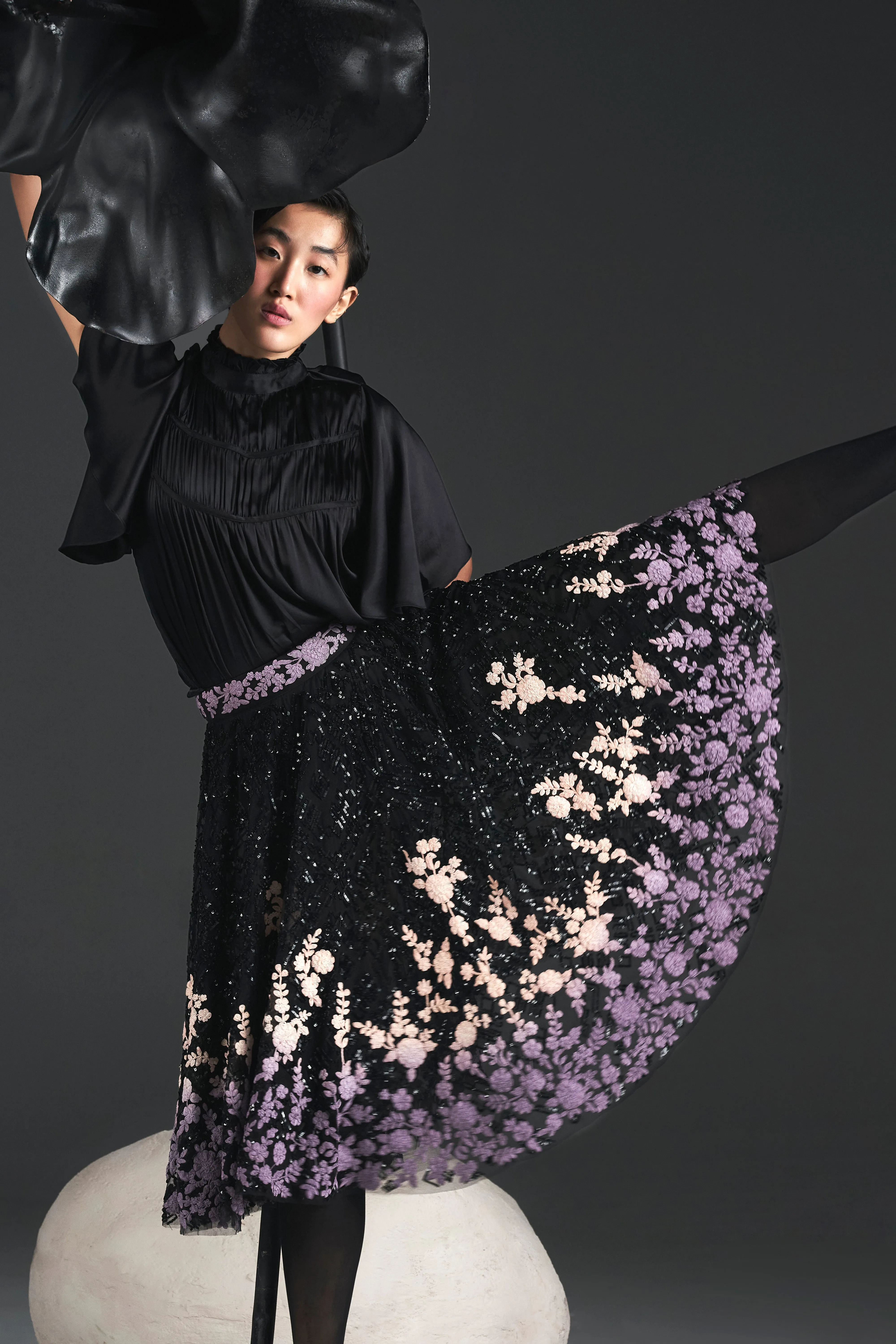 LA FUORI Gwen ombre midi skirt sold by Bonvion product image thumbnail 2