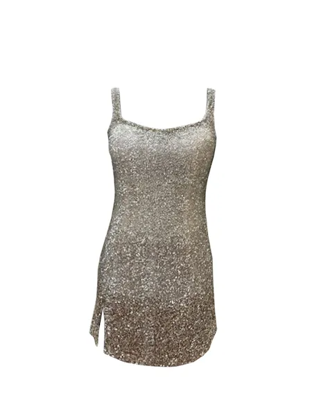 LA FUORI Gradient Sequin dress - Beige sold by Bonvion