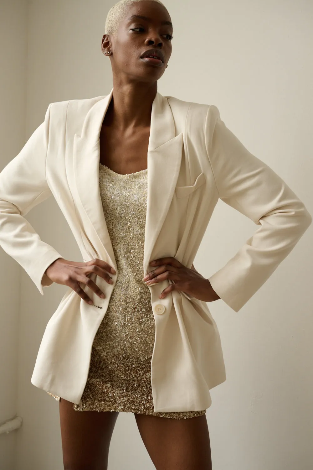 LA FUORI Gradient Sequin dress - Beige sold by Bonvion product image thumbnail 4