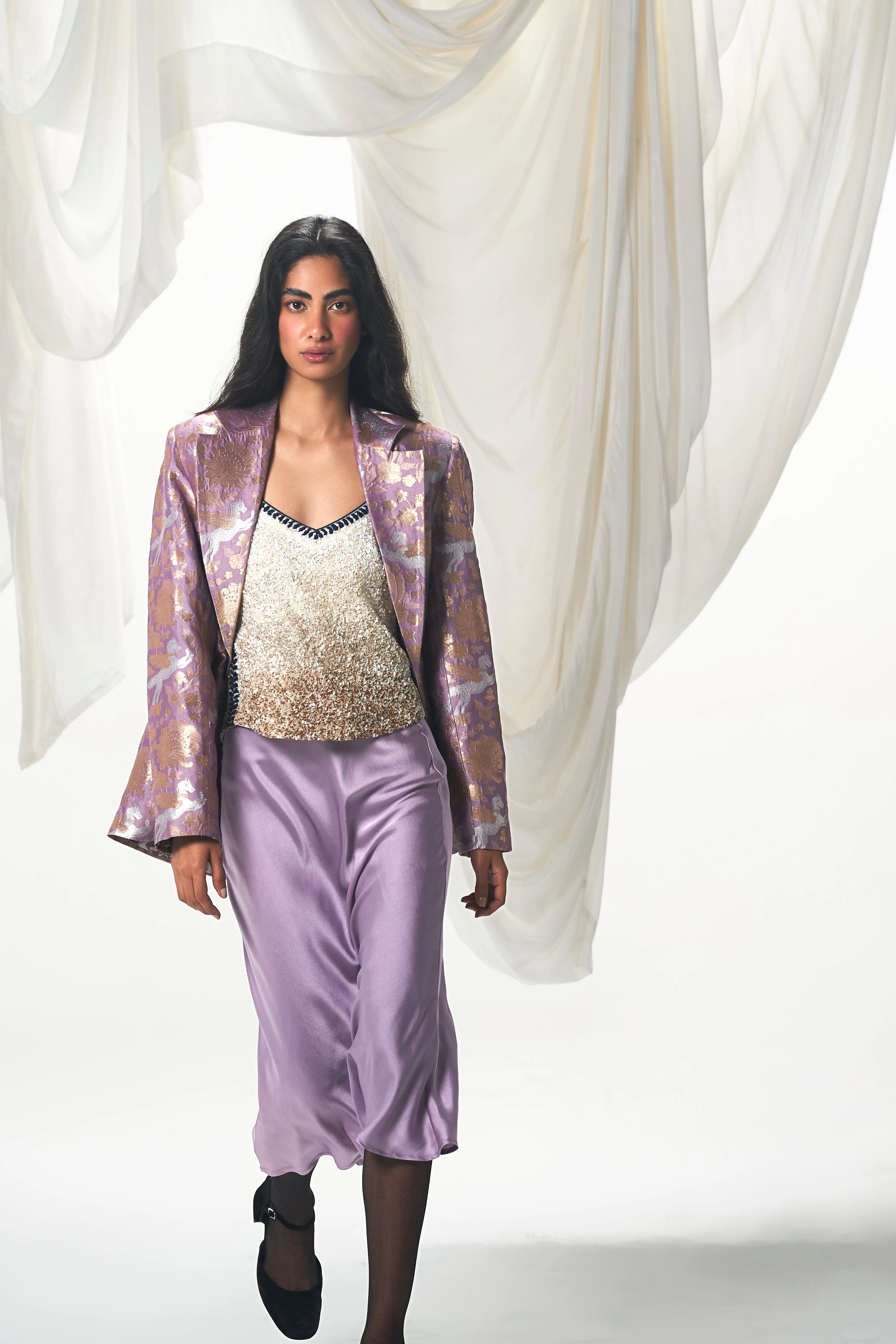 LA FUORI Thistle bias midi skirt sold by Bonvion product image thumbnail 2