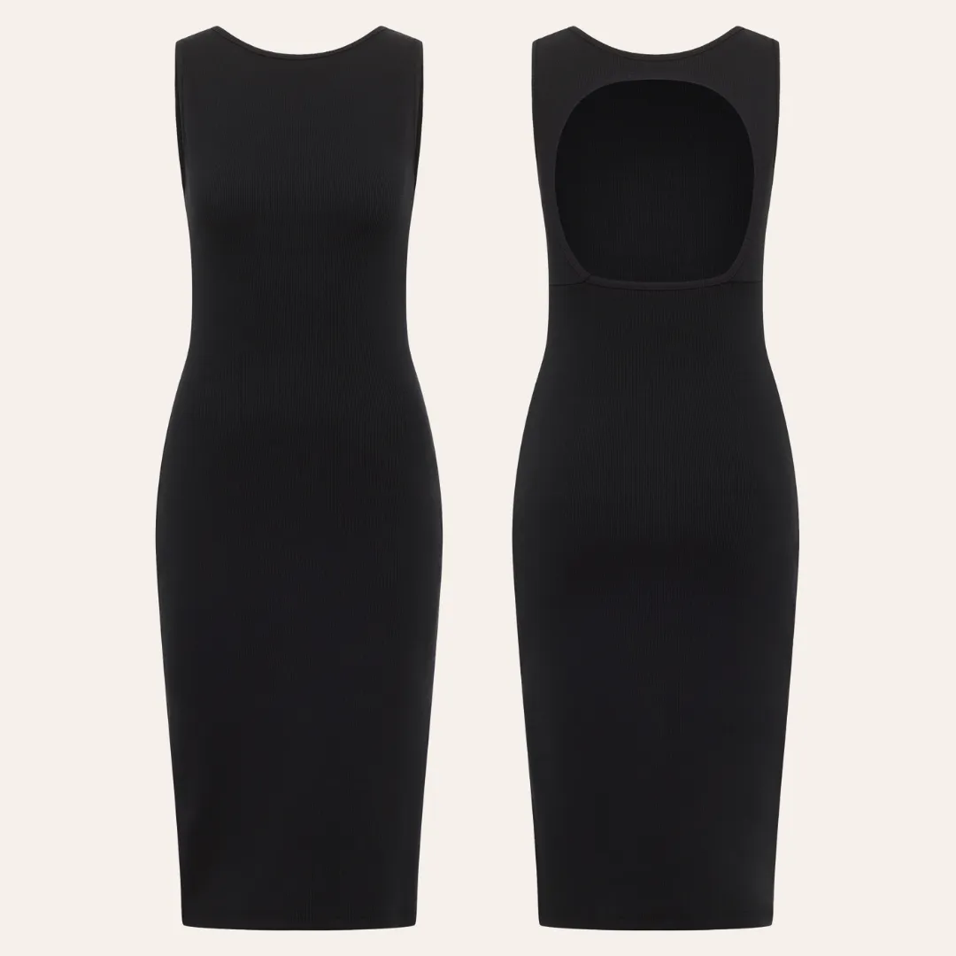 EHE Apparel Luna rib knit Dress - Black sold by Bonvion