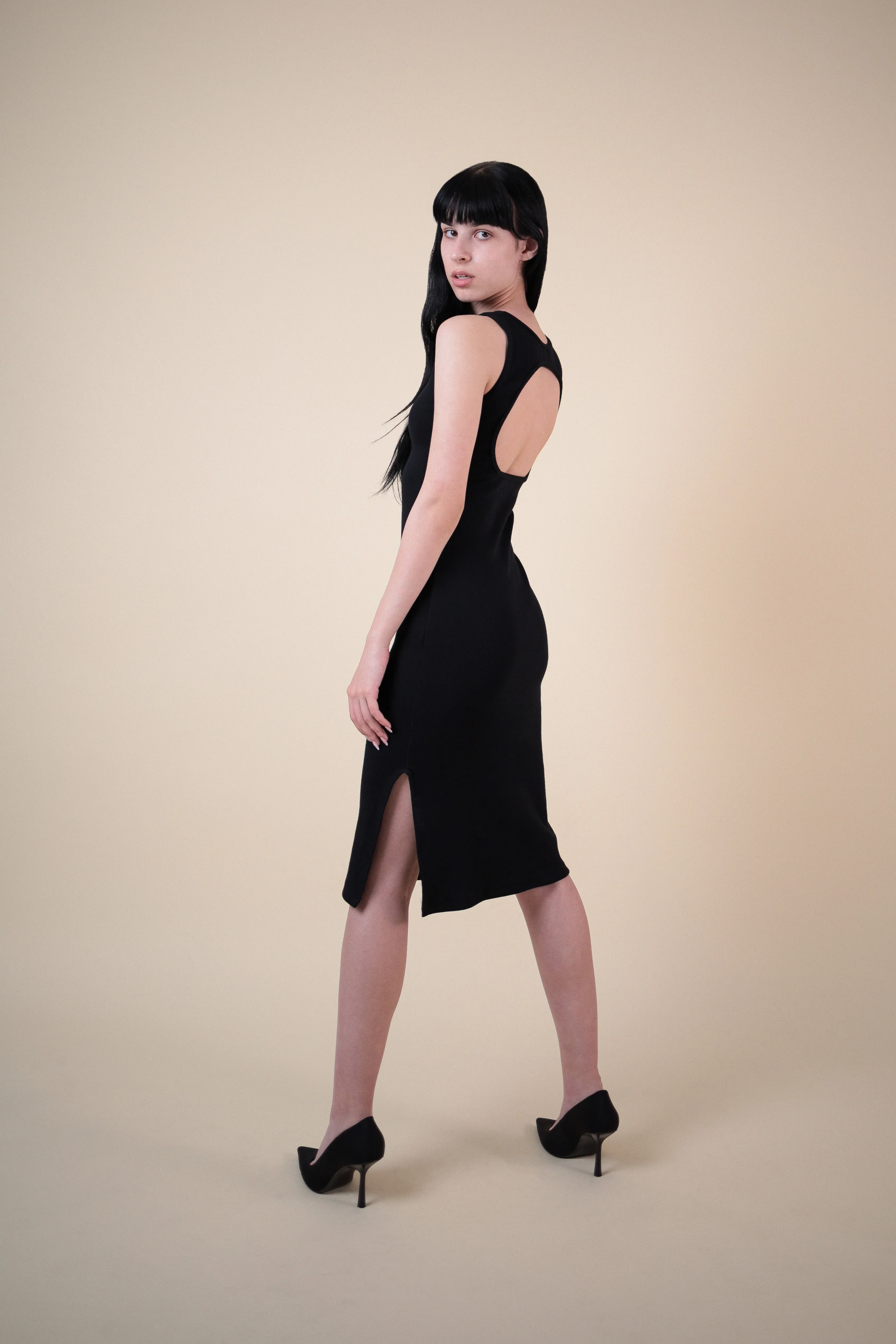 EHE Apparel Luna rib knit Dress - Black sold by Bonvion product image thumbnail 2