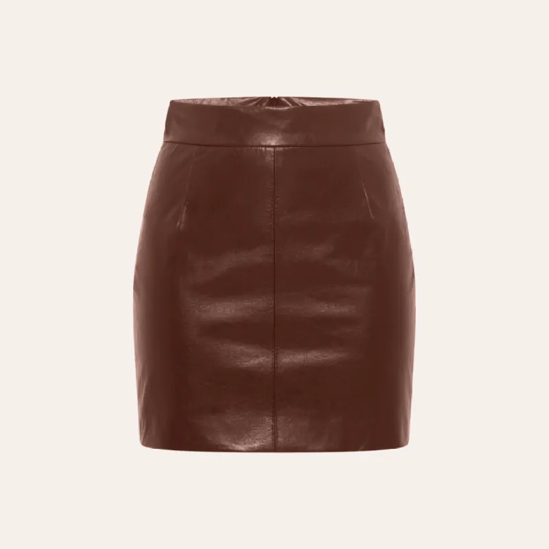 EHE Apparel Ruby Mini Skirt - Brown sold by Bonvion