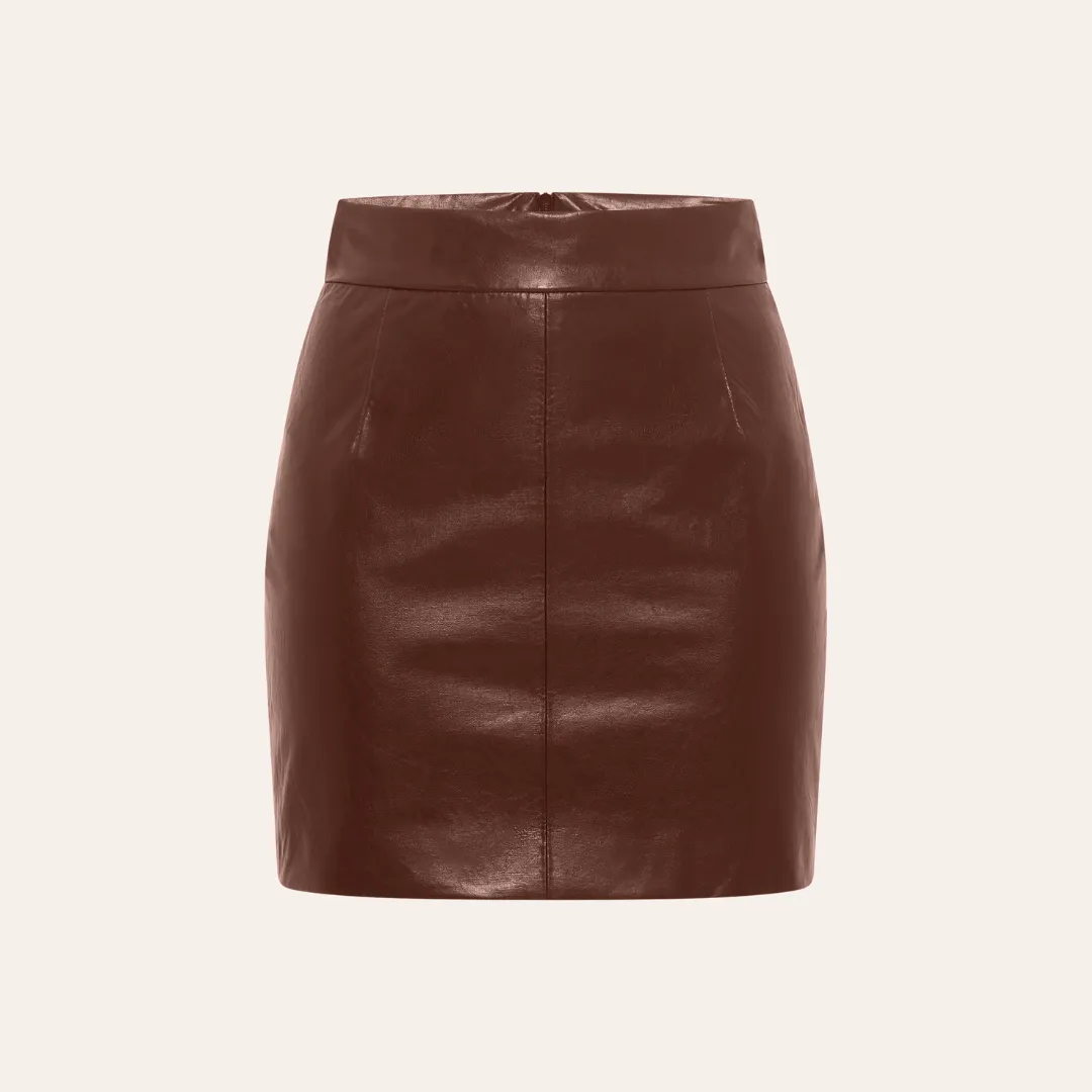 EHE Apparel Ruby Mini Skirt - Brown sold by Bonvion
