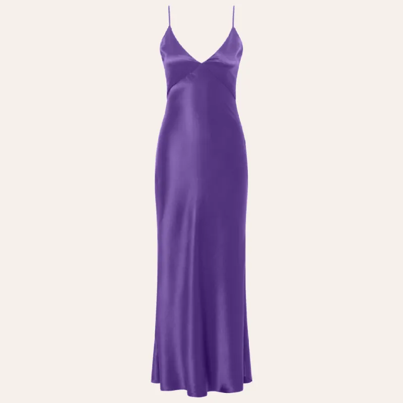 EHE Apparel Amelia silk Dress - Royal Purple sold by Bonvion