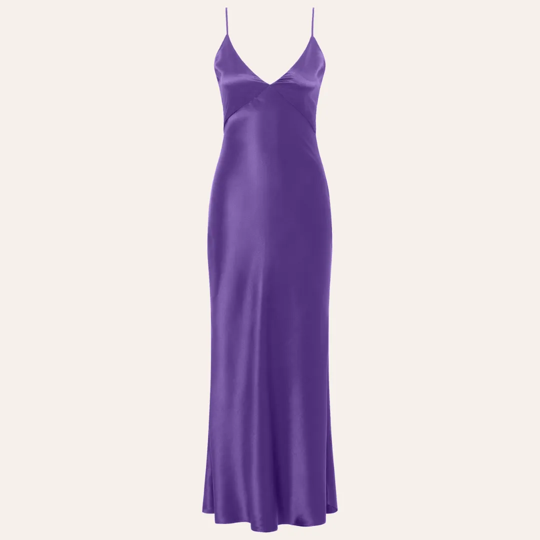 EHE Apparel Amelia silk Dress - Royal Purple sold by Bonvion