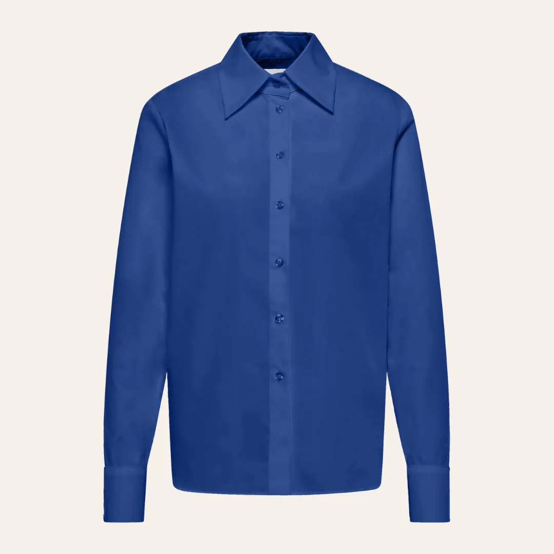 EHE Apparel Elena Oxford Shirt - Indigo sold by Bonvion