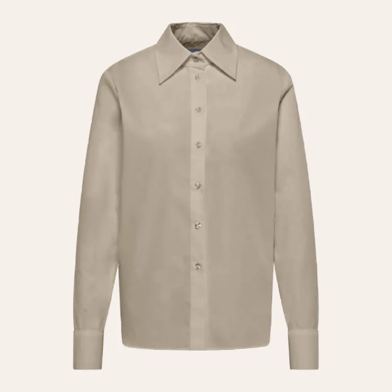EHE Apparel Elena Oxford Shirt - Cappuccino sold by Bonvion