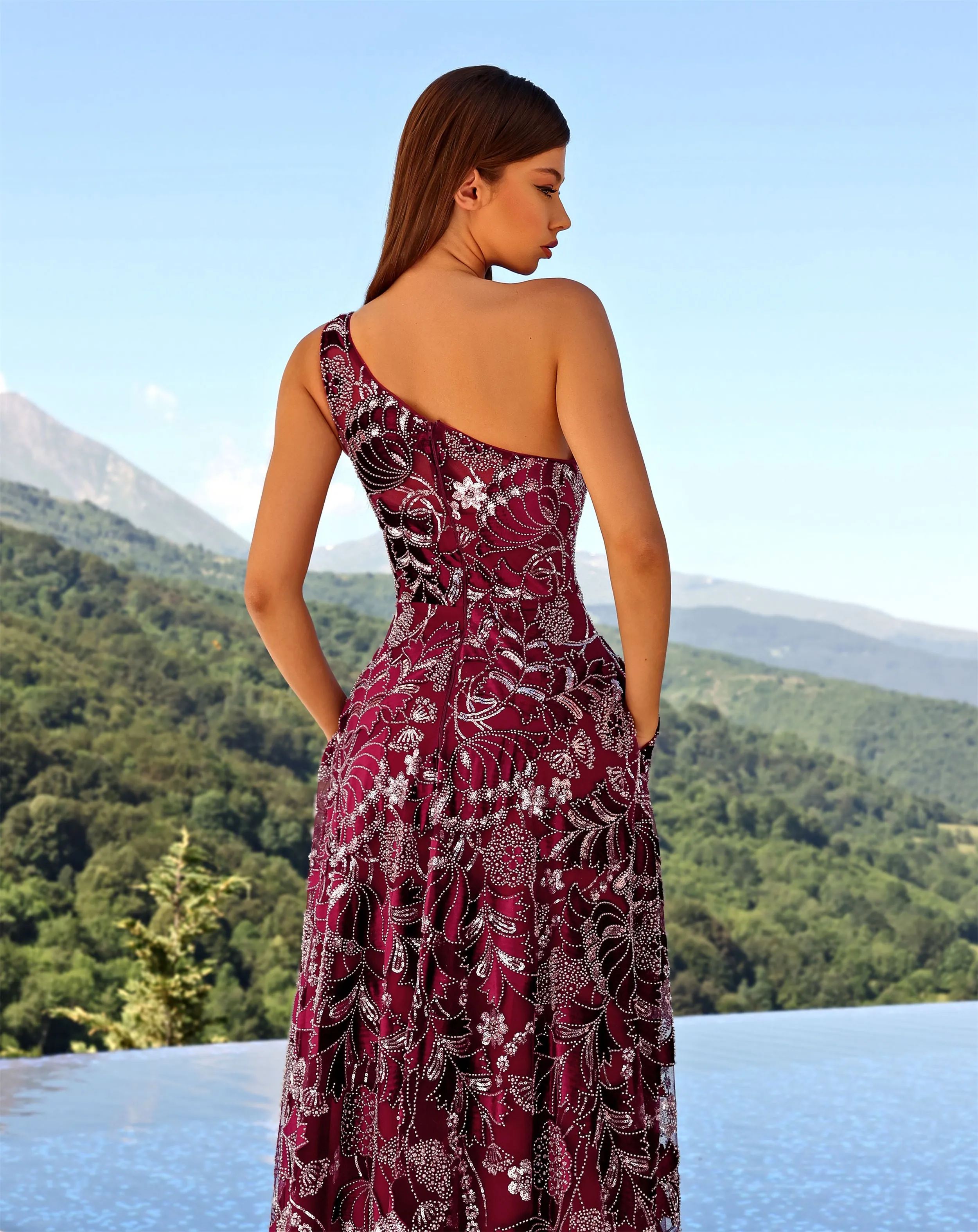 NICOLETTA Cameron Gown - Burgundy sold by Bonvion product image thumbnail 4