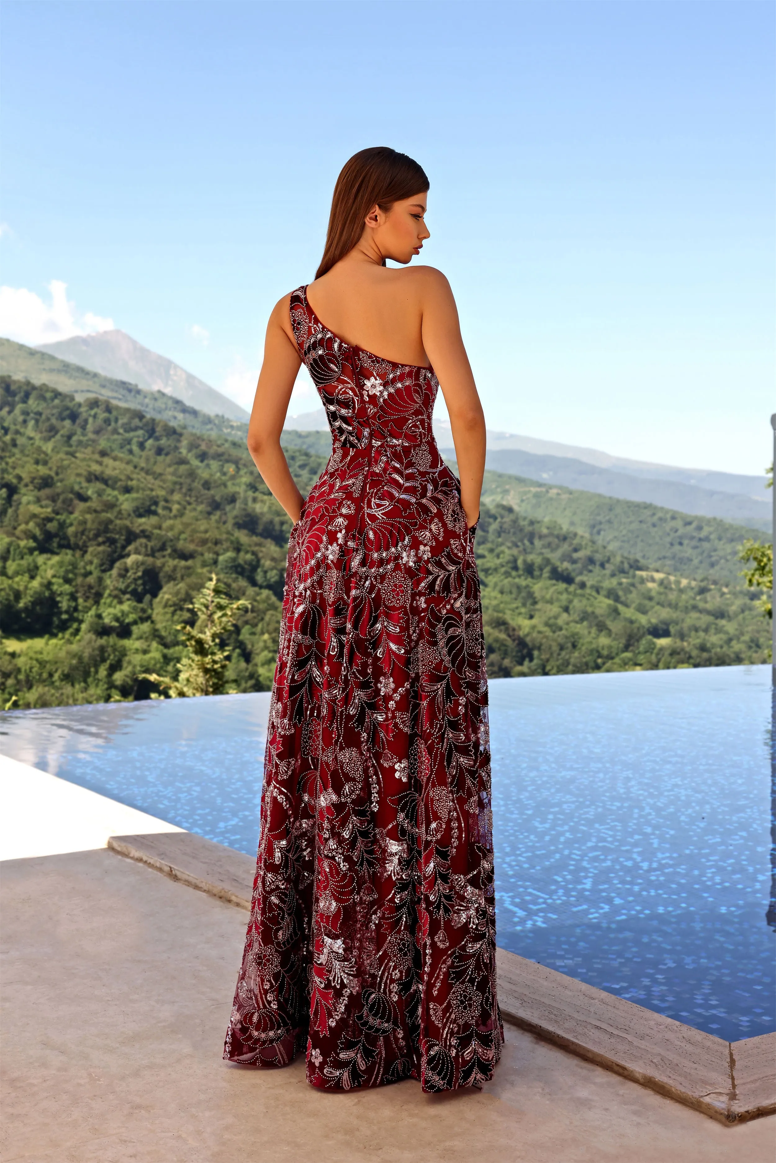 NICOLETTA Cameron Gown - Burgundy sold by Bonvion product image thumbnail 2