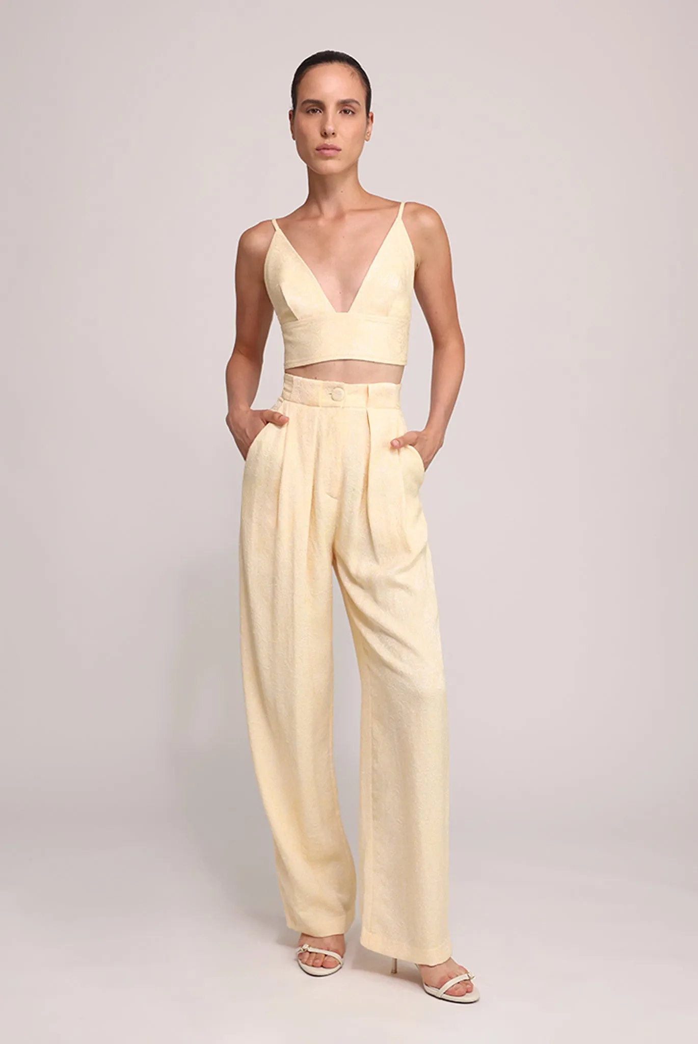 SABINA MUSAYEV Cameron Pants - Pastel Yellow sold by Bonvion