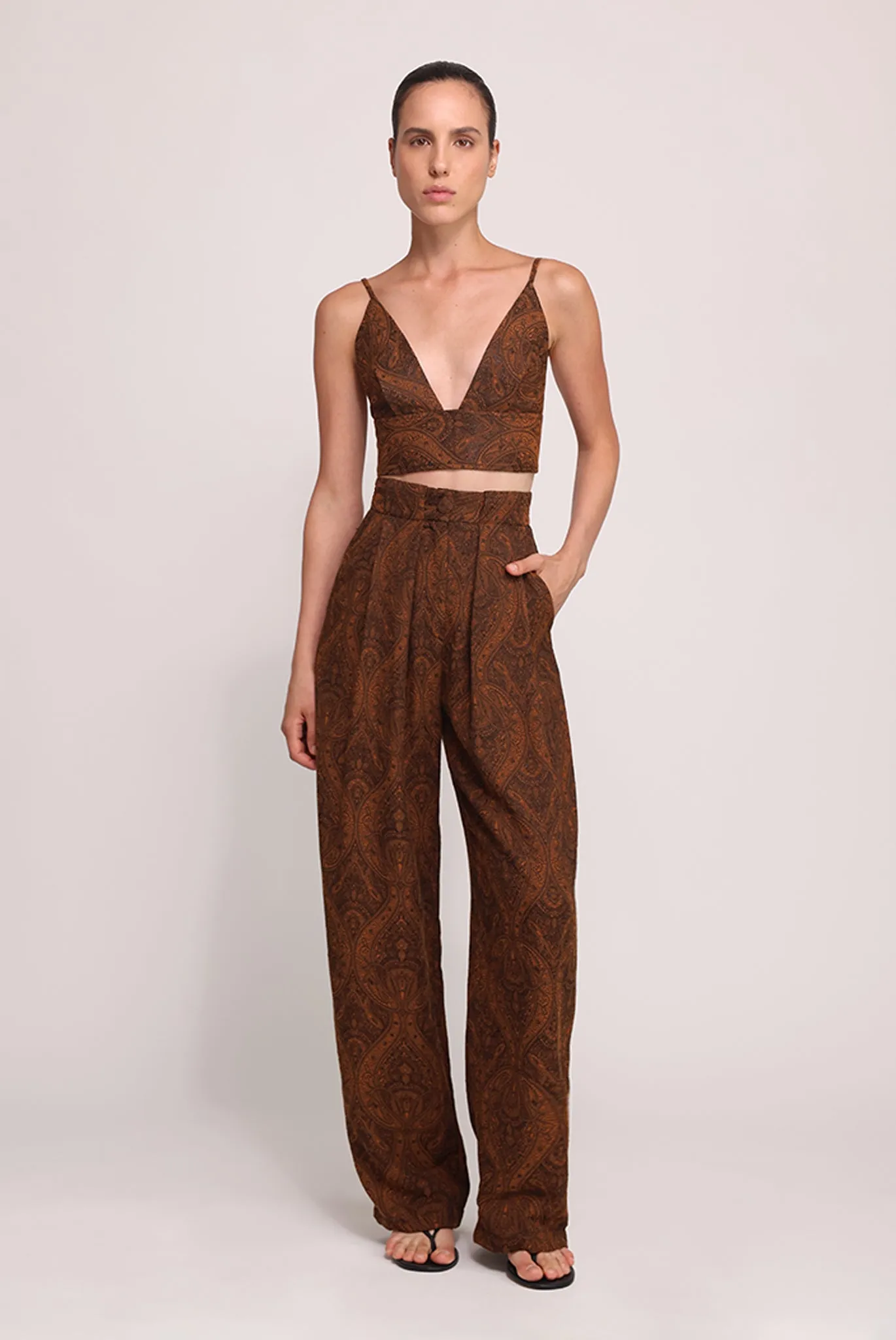 SABINA MUSAYEV Cameron Pants - Black/Rust sold by Bonvion