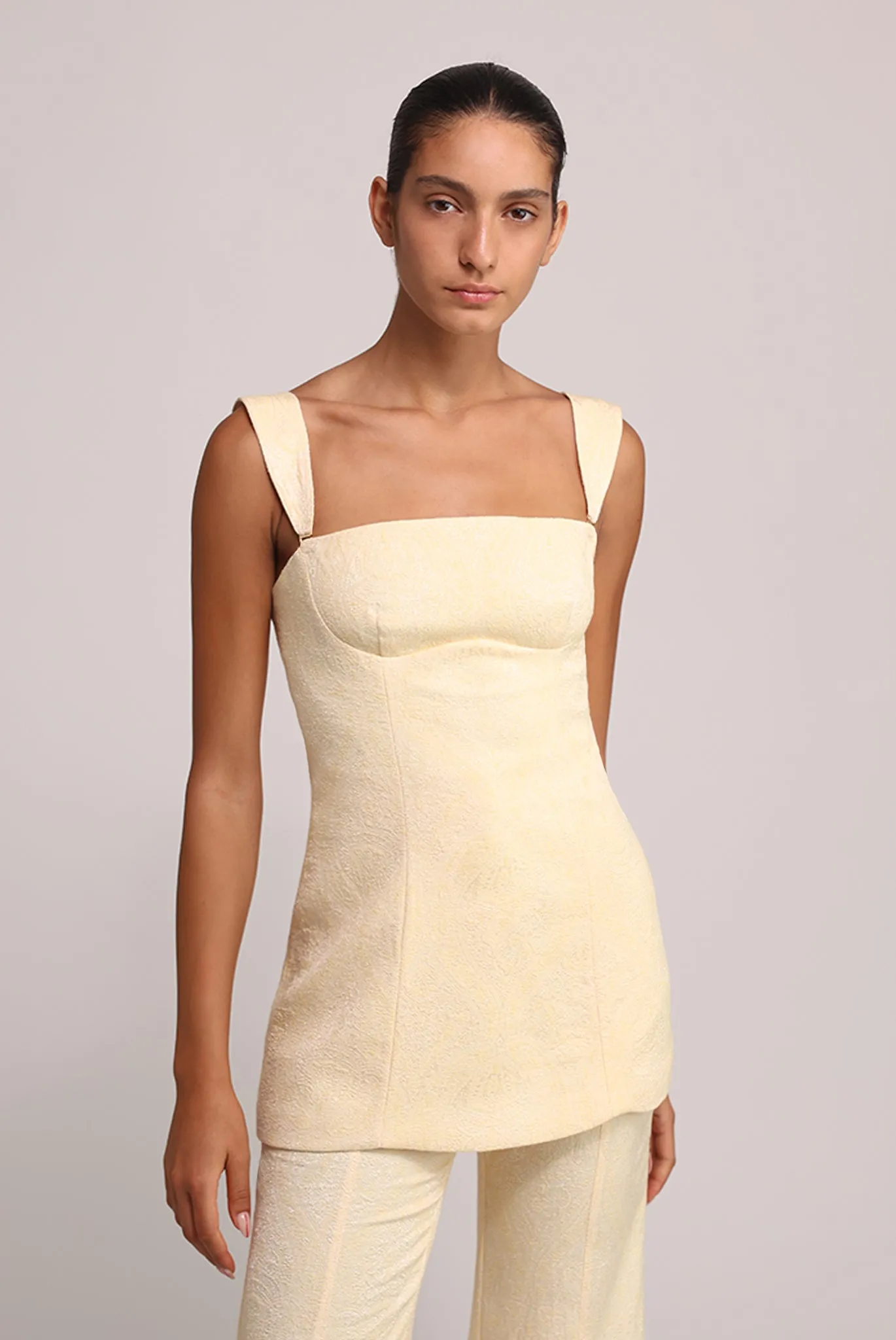 SABINA MUSAYEV Claro Top - Pastel Yellow sold by Bonvion