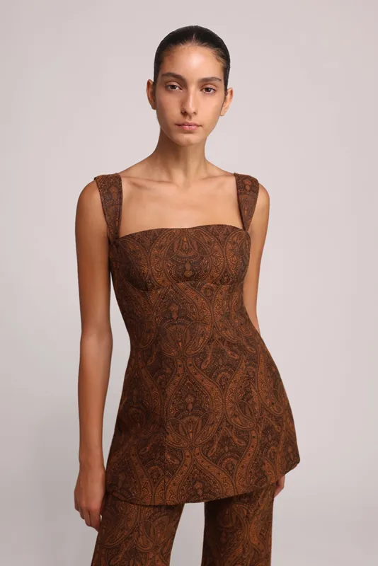 SABINA MUSAYEV Claro Top - Black/Rust sold by Bonvion