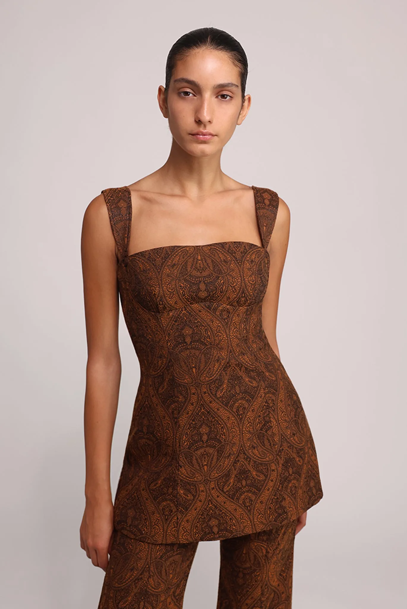 SABINA MUSAYEV Claro Top - Black/Rust sold by Bonvion