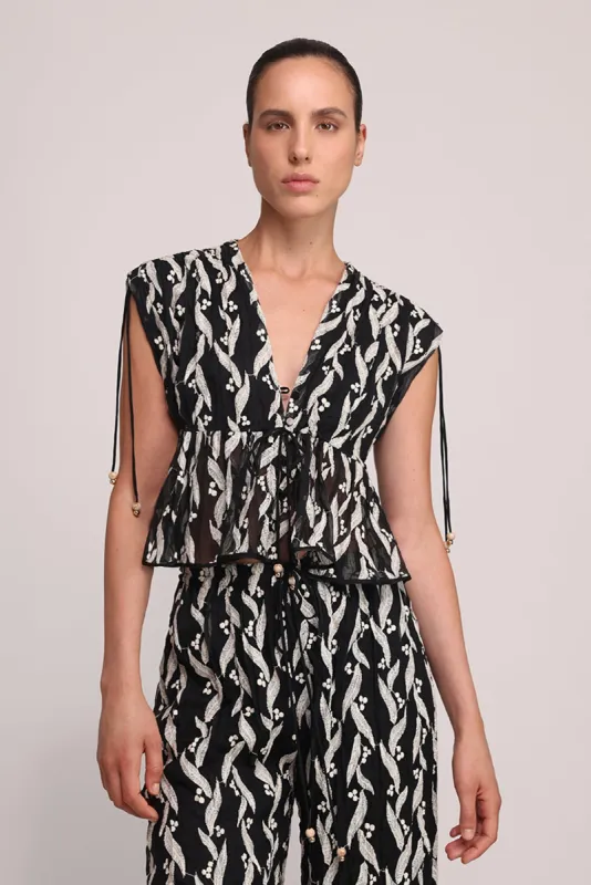 SABINA MUSAYEV Stone Top - Black sold by Bonvion