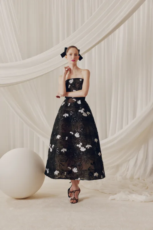 AUDREY+BROOKS Aurora Gown - Black White sold by Bonvion