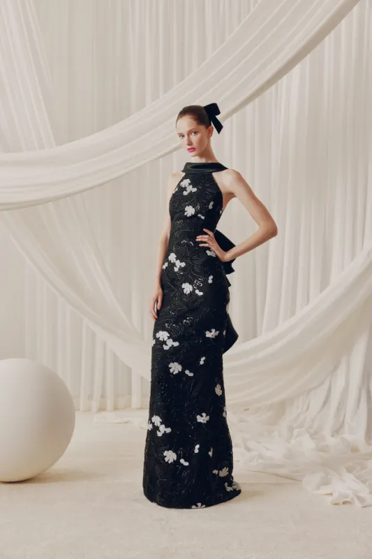 AUDREY+BROOKS Wren Gown - Black White sold by Bonvion