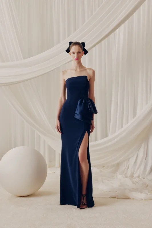 AUDREY+BROOKS Abigail Gown - Navy sold by Bonvion