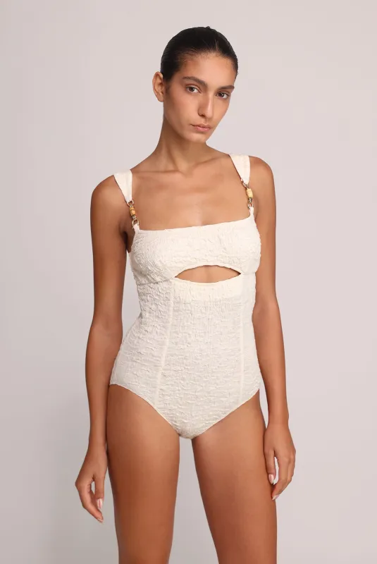 SABINA MUSAYEV Bready Bodysuit - Ivory sold by Bonvion