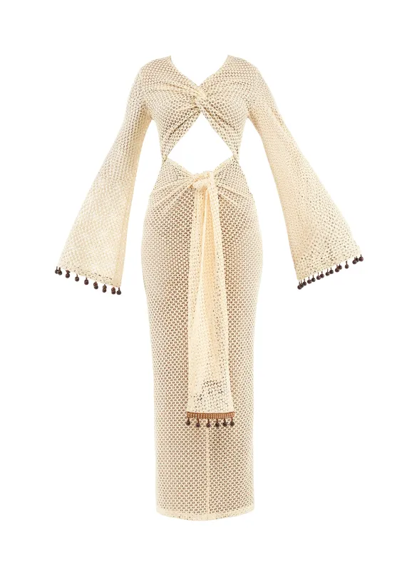 ANDREA IYAMAH Teri Crochet Dress - Cream sold by Bonvion