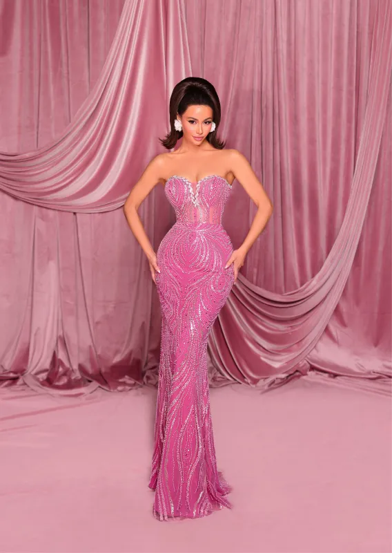 NICOLETTA Alessandra Gown - Fuchsia sold by Bonvion