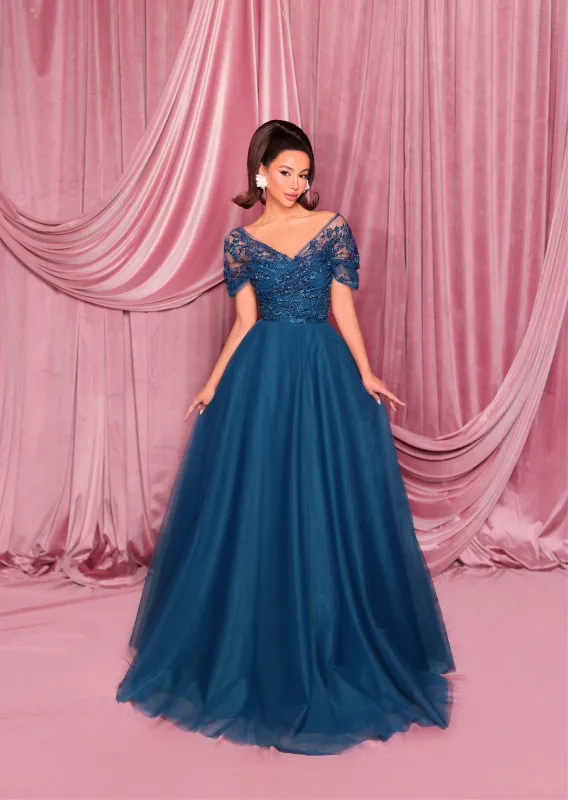 NICOLETTA Talia Gown - Teal sold by Bonvion