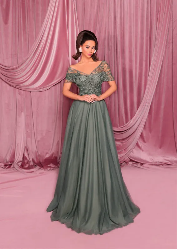 NICOLETTA Talia Gown - Steel sold by Bonvion