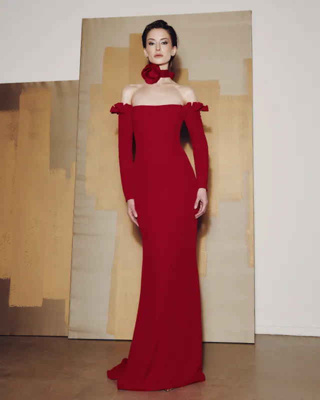 AUDREY+BROOKS Jane Gown - Red sold by Bonvion