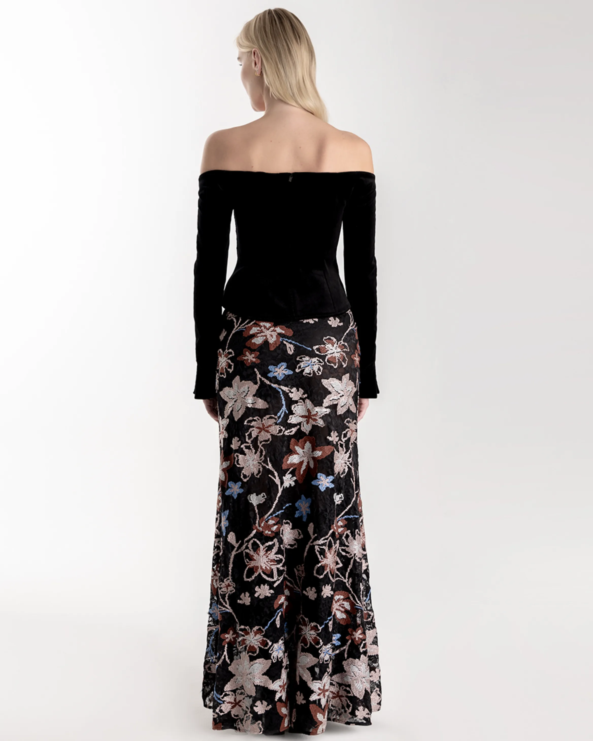 ESPECIA Farrah Skirt - Black with Flowers sold by Bonvion product image thumbnail 2