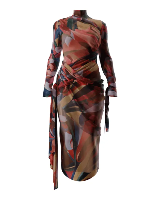 ANDREA IYAMAH Kala Mesh Dress - Multicolor sold by Bonvion