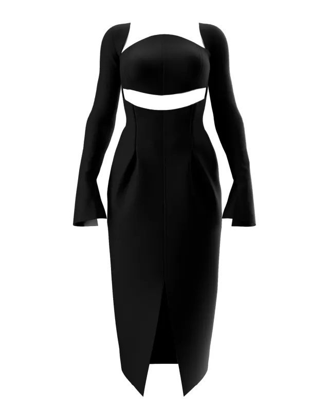 ANDREA IYAMAH Nita Dress - Black sold by Bonvion