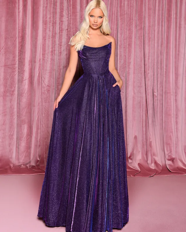 NICOLETTA Colette Gown - Plum sold by Bonvion