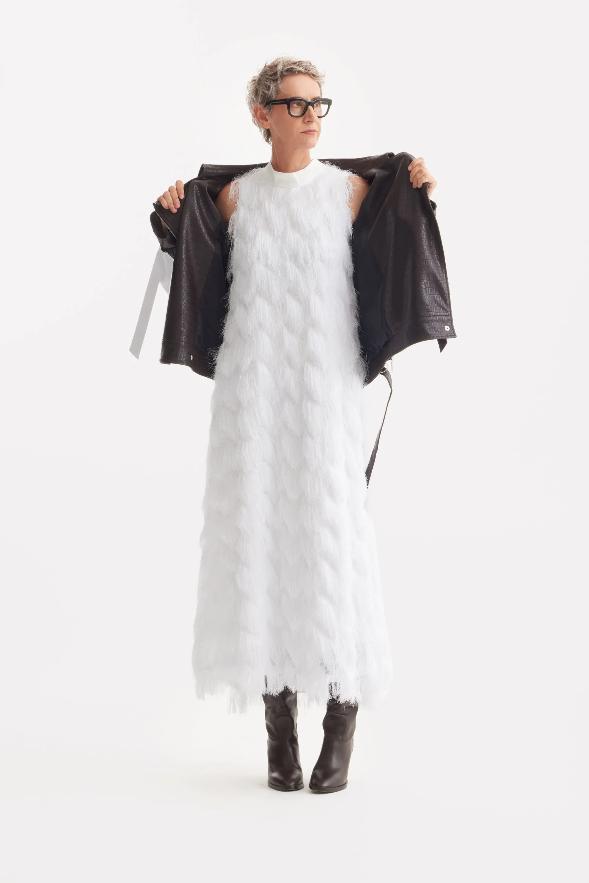 JULIA ALLERT Fringe A-Line Evening Gown - White sold by Bonvion product image thumbnail 4