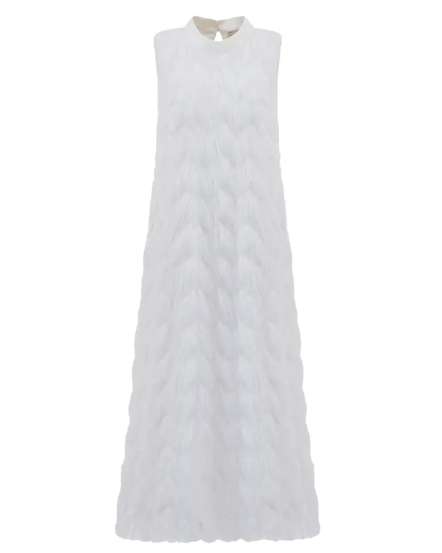 JULIA ALLERT Fringe A-Line Evening Gown - White sold by Bonvion