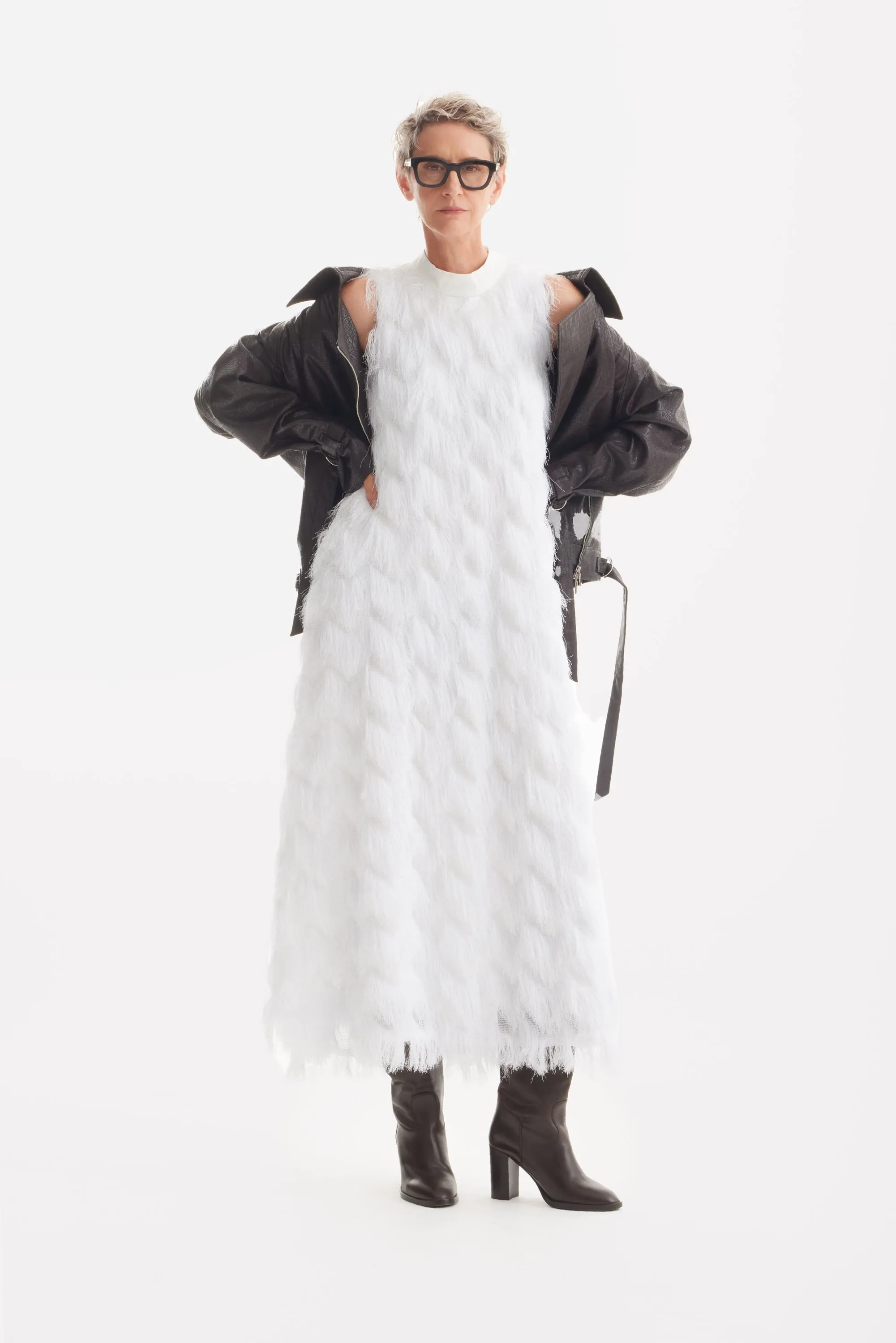 JULIA ALLERT Fringe A-Line Evening Gown - White sold by Bonvion product image thumbnail 2