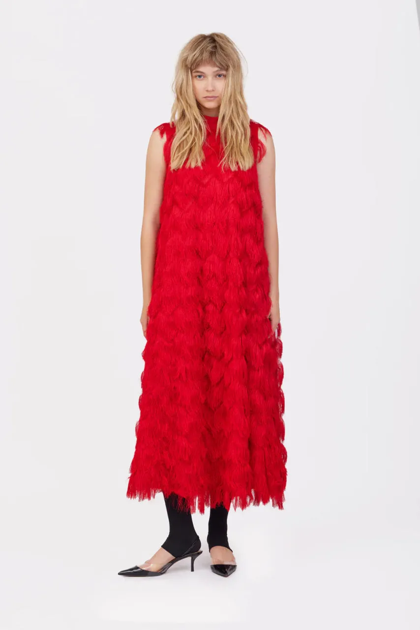 JULIA ALLERT Fringe A-Line Evening Gown - Red sold by Bonvion product image thumbnail 2