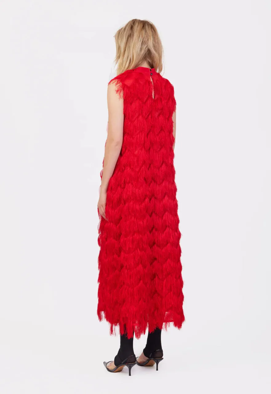 JULIA ALLERT Fringe A-Line Evening Gown - Red sold by Bonvion product image thumbnail 4