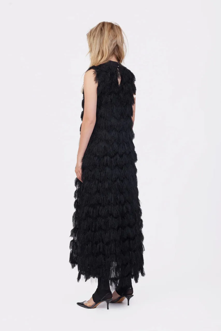 JULIA ALLERT Fringe A-Line Evening Gown - Black sold by Bonvion product image thumbnail 4