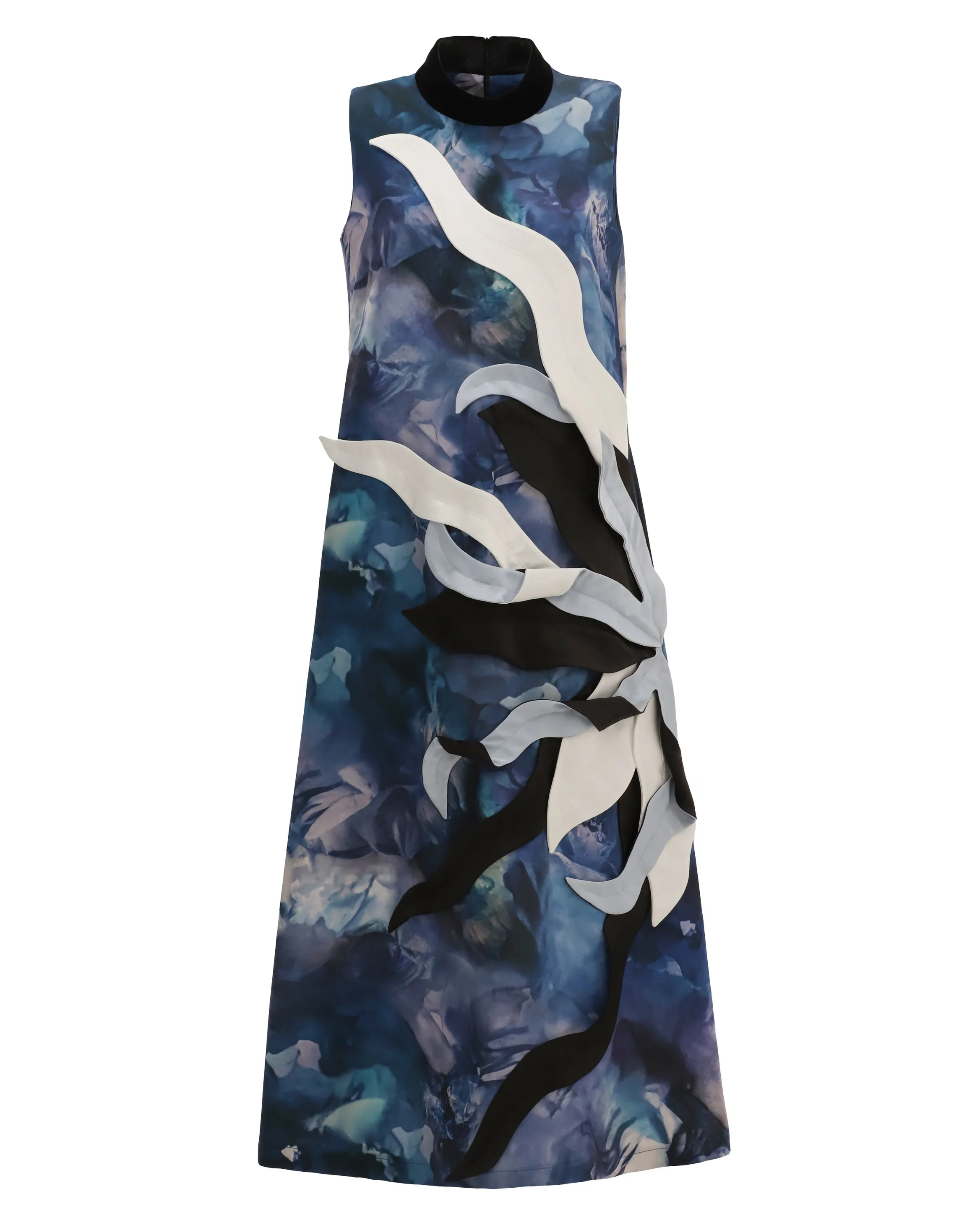 JULIA ALLERT High Neck Abstract Print Dress - Blue Print sold by Bonvion