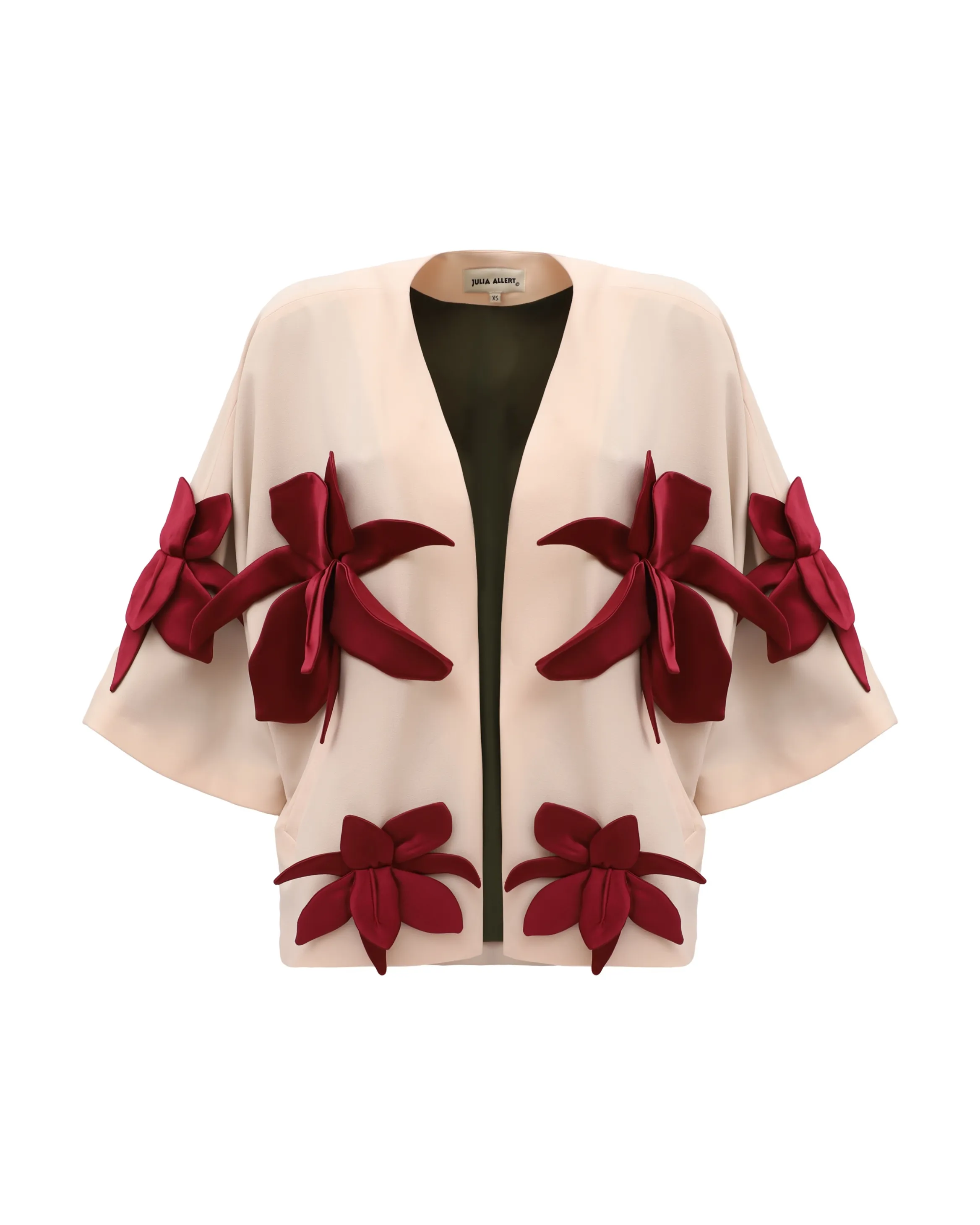 JULIA ALLERT Wrap Jacket with Flowers - Peach sold by Bonvion