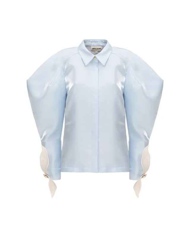 JULIA ALLERT Romantic Blouse With Balloon Sleeves - Light Blue sold by Bonvion
