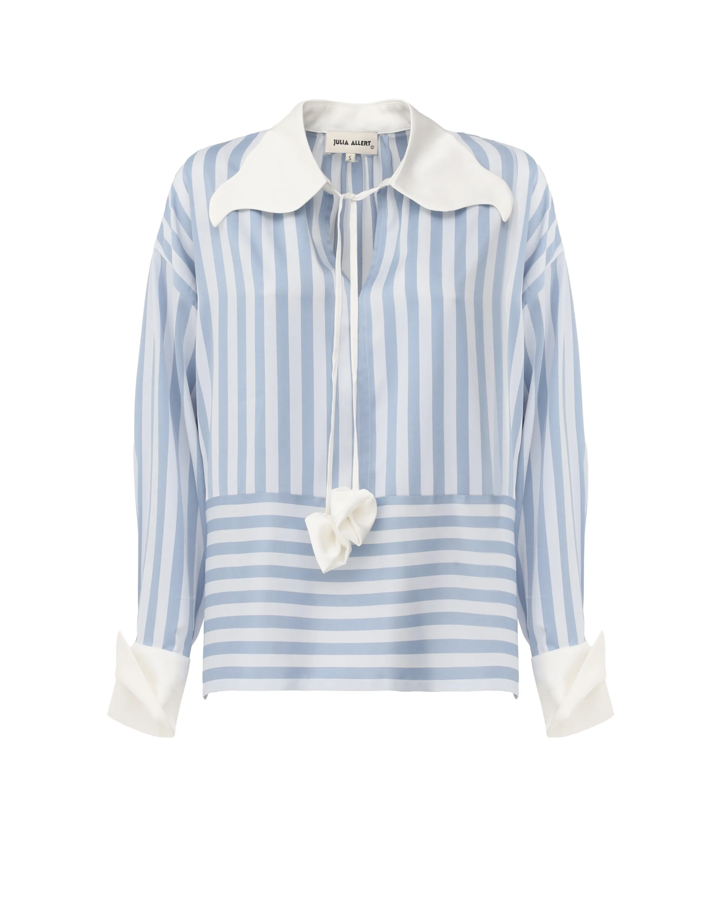 JULIA ALLERT Striped Long-Sleeve Blouse - Light Blue sold by Bonvion